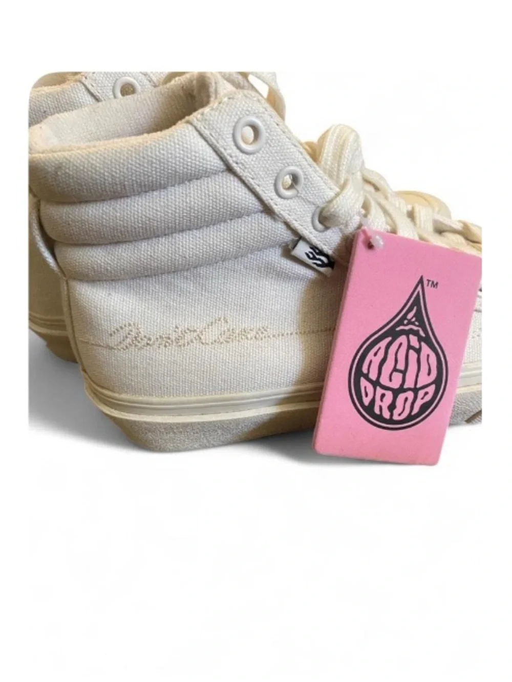 RAYE Cream High-Top Sneakers with Lace-Up Detail